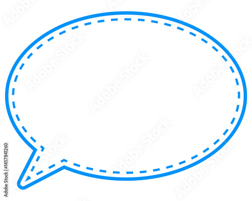 シンプルなカラー線の吹き出し　丸形