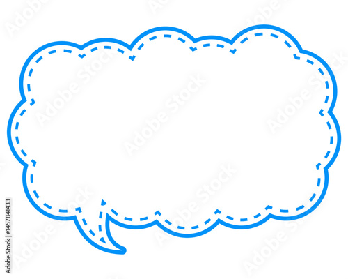 シンプルなカラー線の吹き出し　細長い雲形