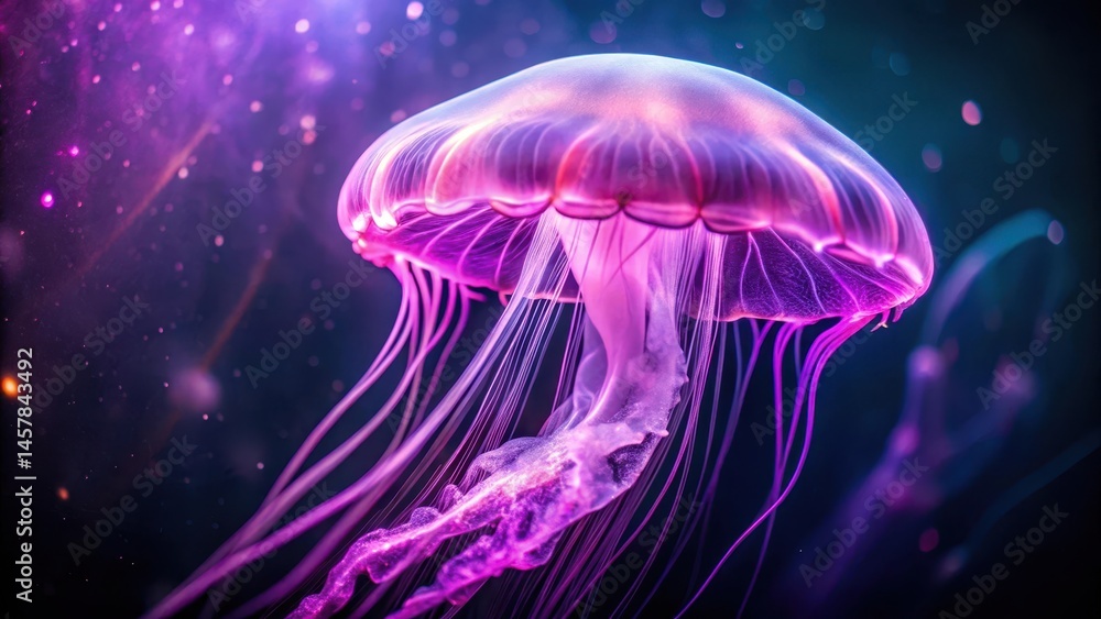 beautiful jellyfish floating gently under purple neon light in aquarium , jellyfish, ocean, jellyfish beautiful jellyfish floating gently under purple neon light in aquarium , jellyfish, ocean, jellyfish