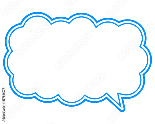 シンプルなカラー線の吹き出し　細長い雲形