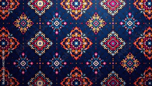 Geometric damask, repeating diamond shapes and lines, luxury, minimal