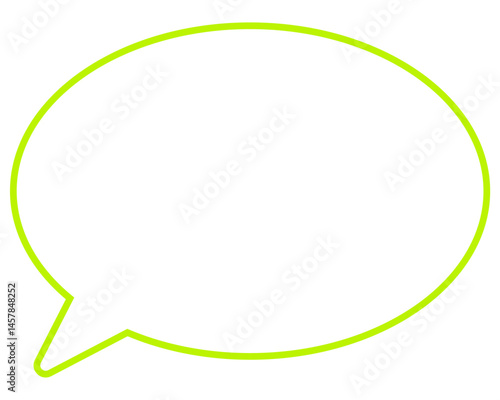 シンプルなカラー線の吹き出し　丸形