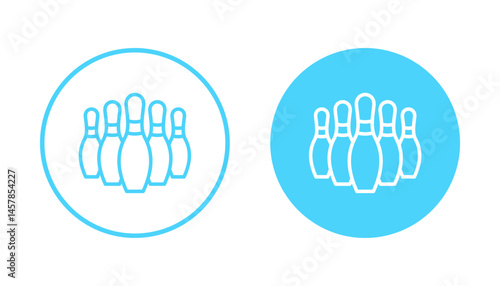Bowling icon vector. bowling ball and pin sign and symbol.