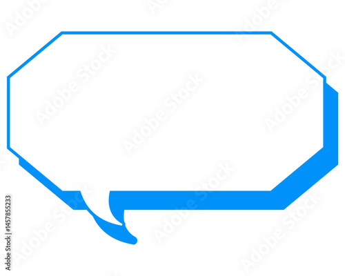 シンプルなカラー線の吹き出し　細長い八角形