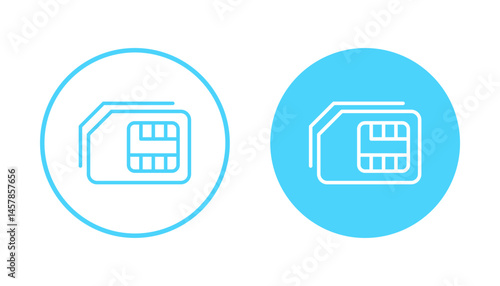 Sim card icon vector. dual sim card sign and symbol