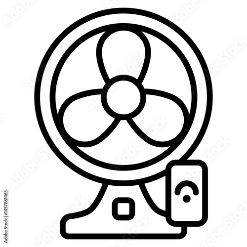 Smart Fan icon with outline style and pixel perfect base. Suitable for website design, logo, app and UI. Based on the size of the icon in general, so it can be reduced.