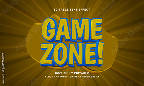 game zone editable text effect with a gaming and play text style