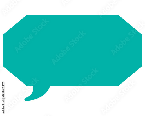 シンプルなカラーの吹き出し　細長い雲形