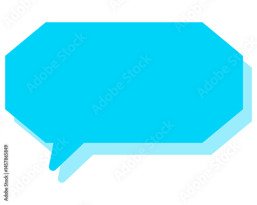 シンプルなカラーの吹き出し　細長い雲形