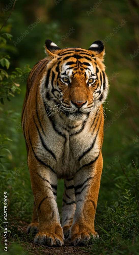 Obraz premium Majestic Tiger in Lush Green Forest