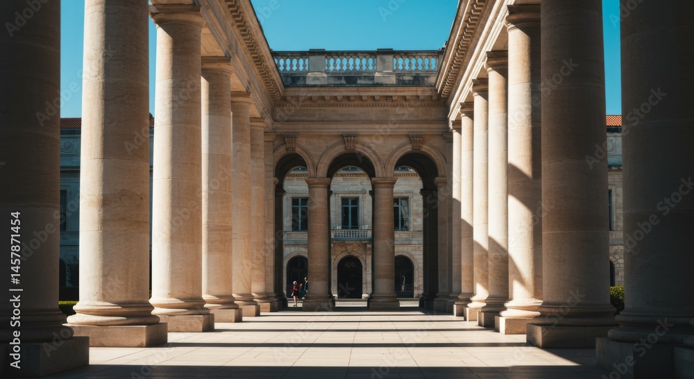Obraz premium Classical Stone Columns and Arches Architectural Detail
