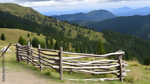 wooden stockade in a hill