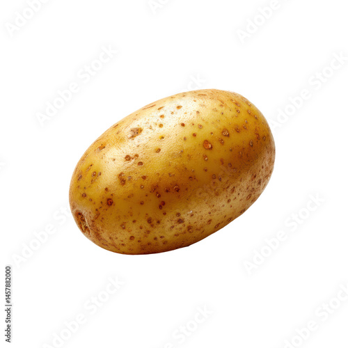 Single potato isolated on transparent background