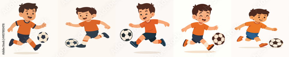 vector of a boy playing soccer vector of a boy playing soccer