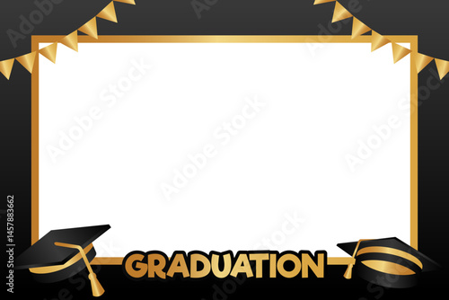 Graduation photo frame background for class of 2025 template design