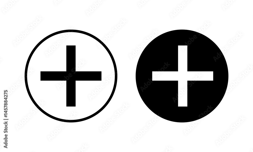 Fototapeta premium Plus Icon vector illustration. Add plus sign and symbol