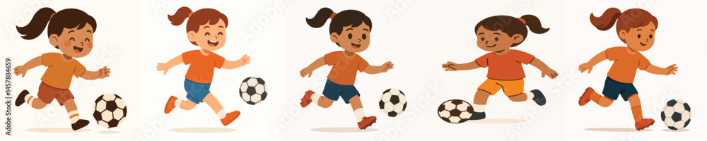 vector of a girl playing soccer vector of a girl playing soccer