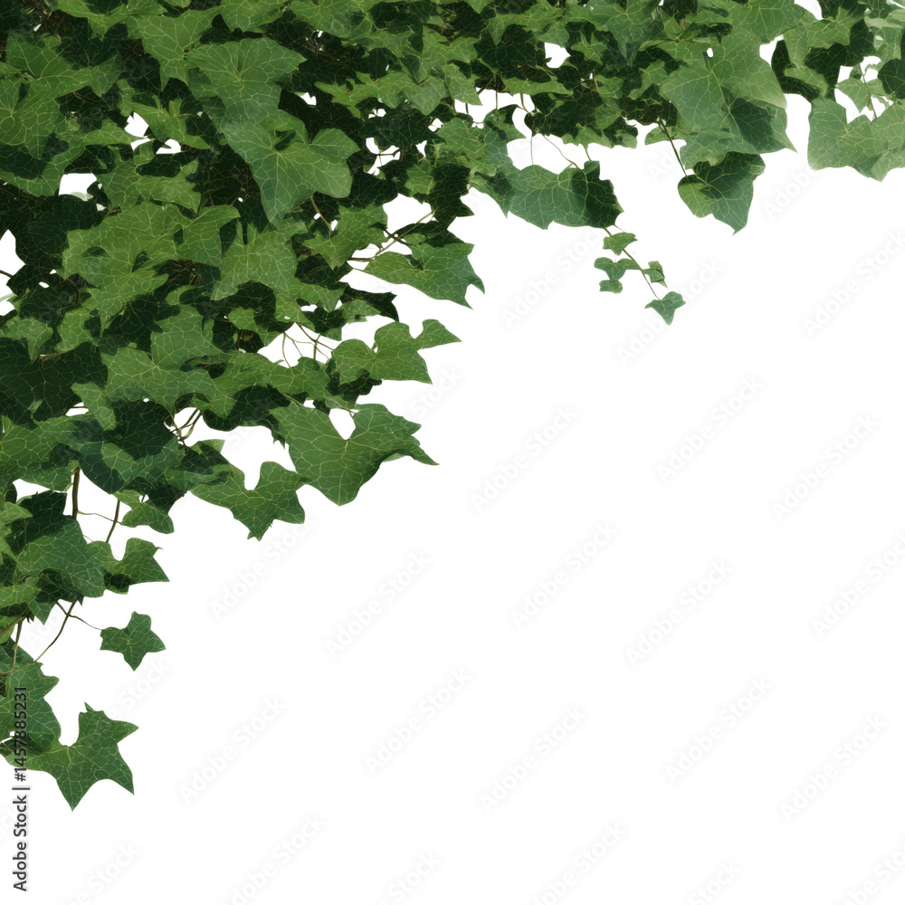Lush Green Foliage Corner Border - Natural Spring Lush Green Foliage Corner Border - Natural Spring