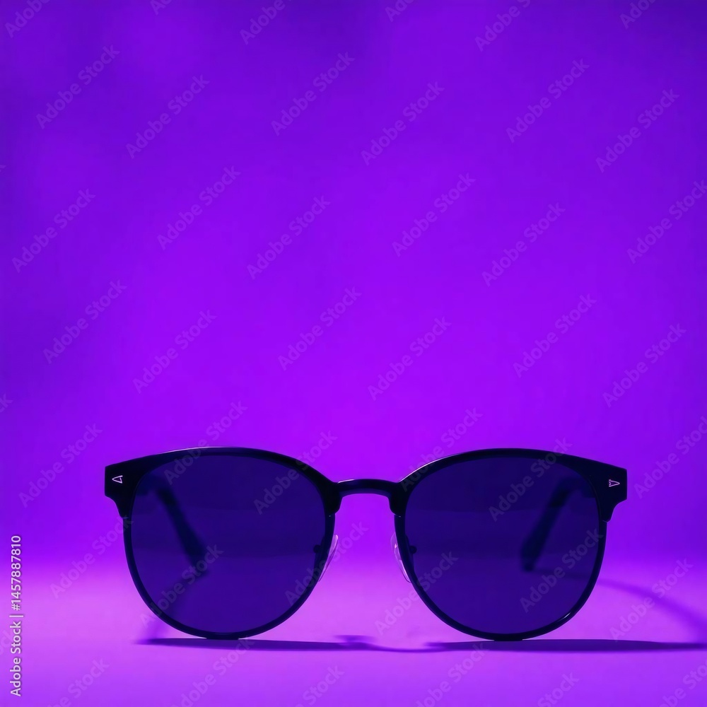 Stylish Sunglasses on Purple Background