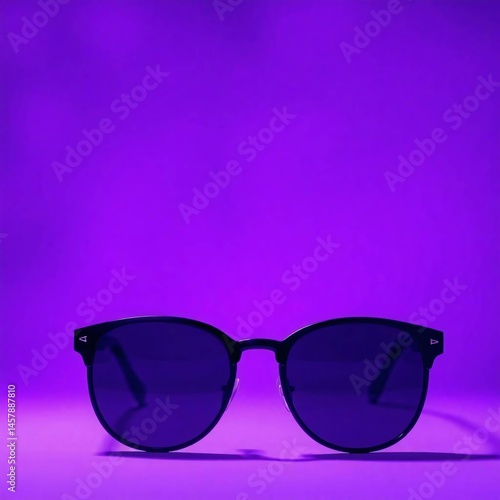 Obraz na płótnie Stylish Sunglasses on Purple Background w salonie