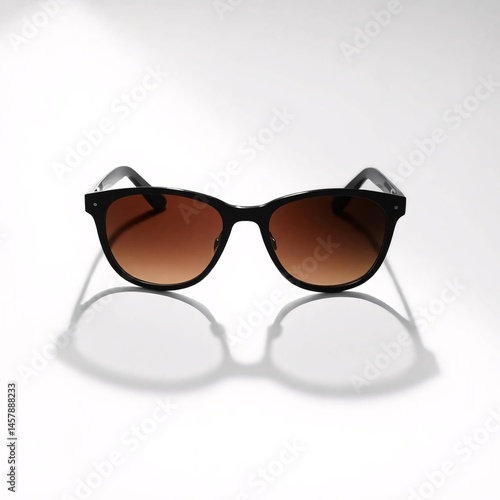 Obraz na płótnie Stylish Black Sunglasses with Brown Lenses. w salonie