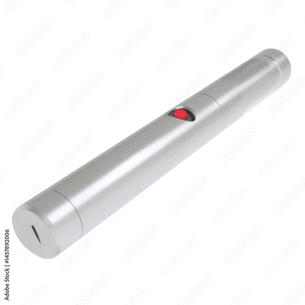 Sleek Silver Laser Pointer with Red Button Sleek Silver Laser Pointer with Red Button