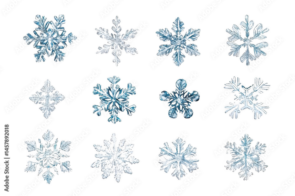 Explore Unique Winter Snowflakes on a Black Background for Holiday Season Explore Unique Winter Snowflakes on a Black Background for Holiday Season