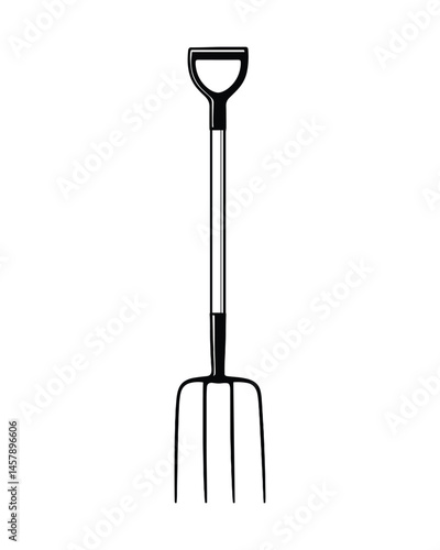 Pitchfork illustration. gardening and farming tool