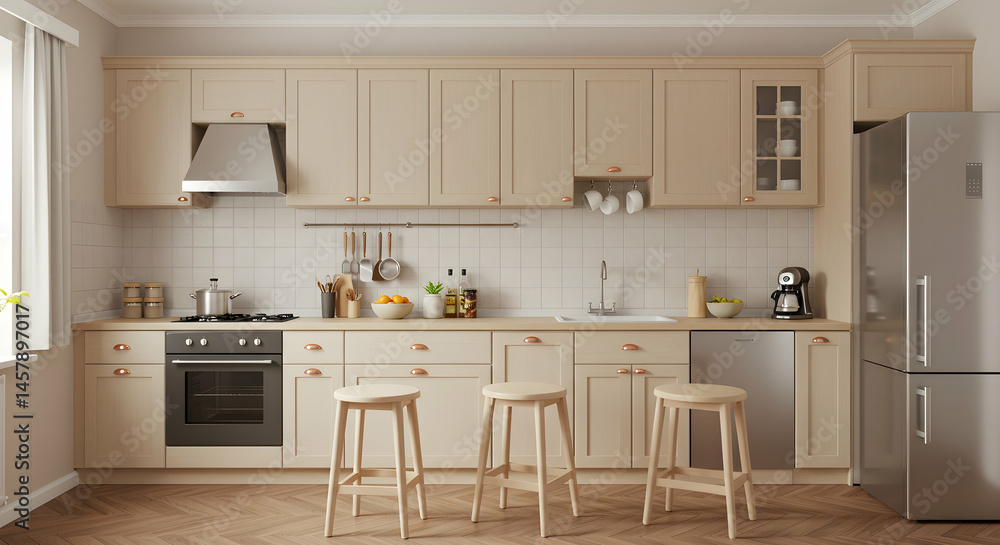 Modern Minimalist Kitchen with Light Tones and Simple Design Modern Minimalist Kitchen with Light Tones and Simple Design