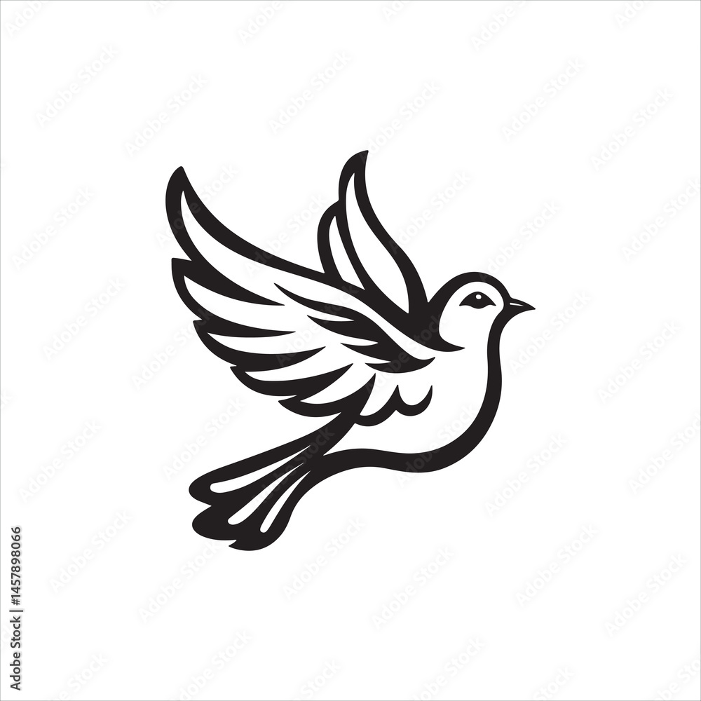 Obraz premium Flying Bird Silhouette Clipart