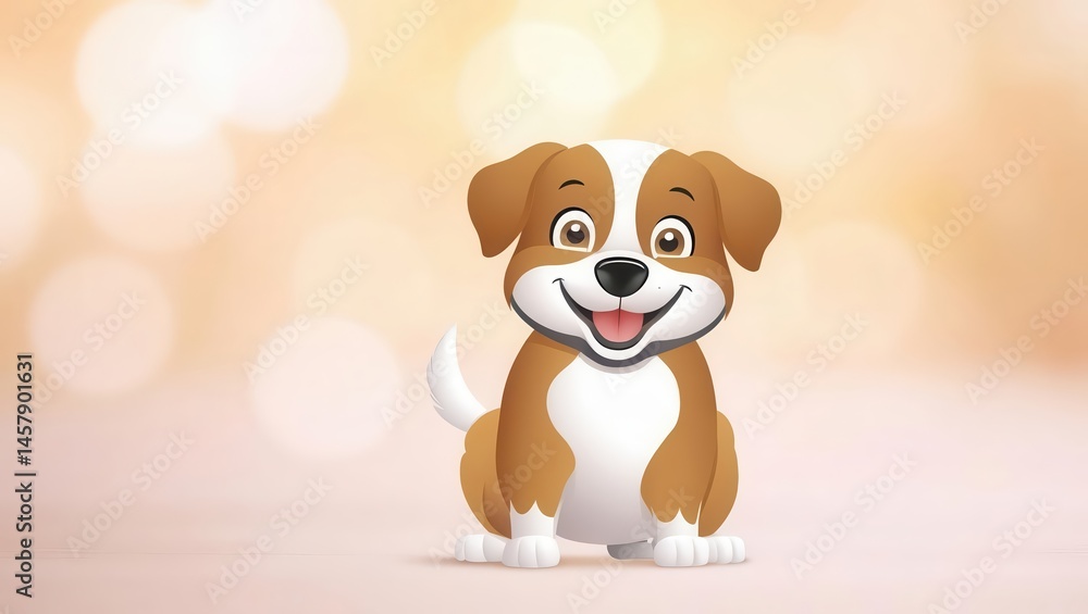 Fototapeta premium A cute, funny, young jack russell terrier puppy with a bone is isolated on a white background