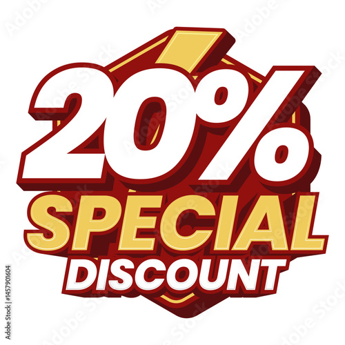 20% Special Discount Promotional Flash Offer Badge Label for Ecommerce Sale