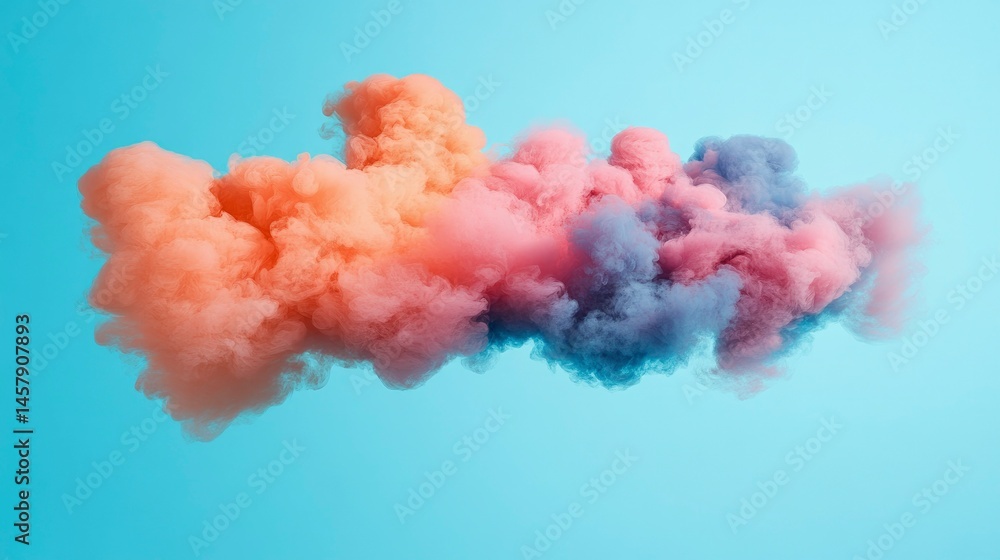 Fototapeta premium Abstract Pastel Pink and Purple Smoke Cloud on Blue Background