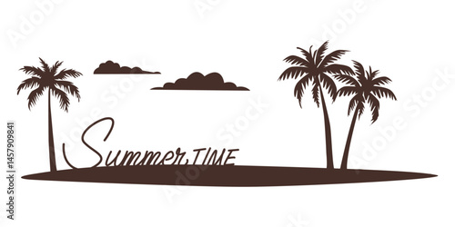 Summer resort and leisure background. Summer time and Vacation illustration. Vector illustration.