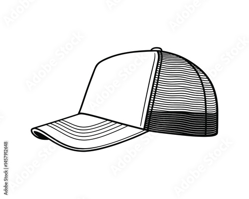 Classic trucker hat with mesh back for casual style headwear