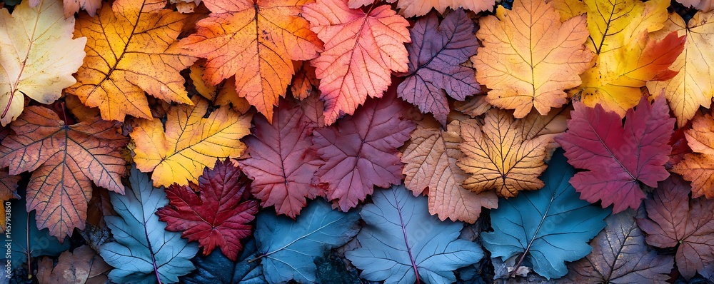 Fototapeta premium Autumn leaves background. Colorful foliage