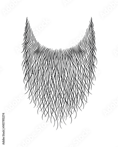 Muslim beard illustration. facial hair simple art