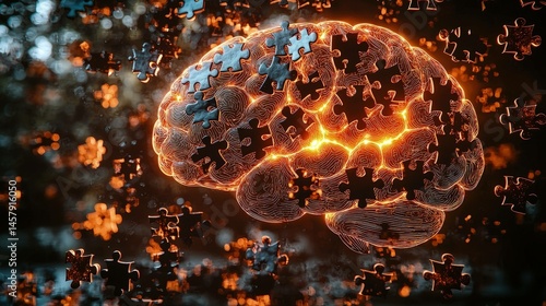 Wallpaper Mural Abstract structure with illuminated central element and complex network of forms Torontodigital.ca