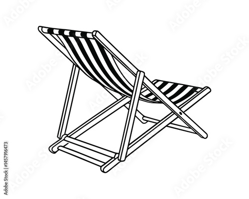 Relaxing striped deck chair for enjoying warm summer days