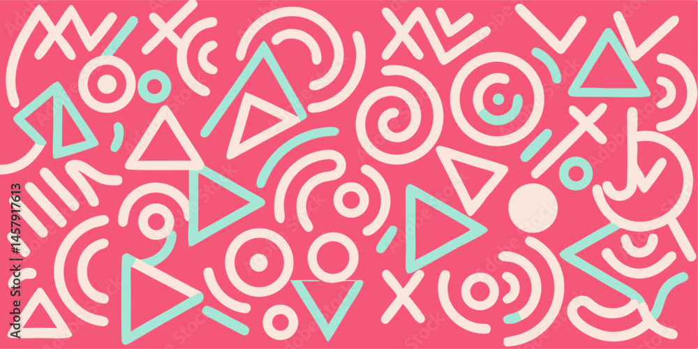 Abstract Geometric Pink and Teal Pattern Background Abstract Geometric Pink and Teal Pattern Background