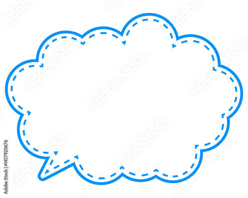 シンプルなカラー線の吹き出し　丸みのある雲形