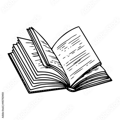 reading book line art design