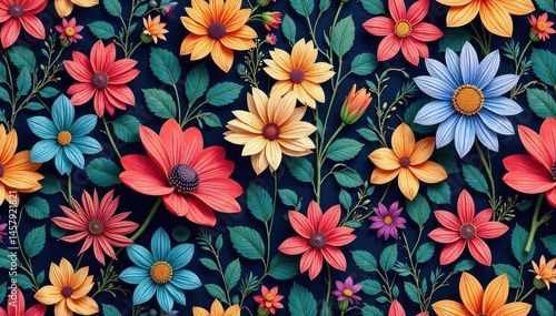 Intricate floral design, repeating seamlessly , background, floral
