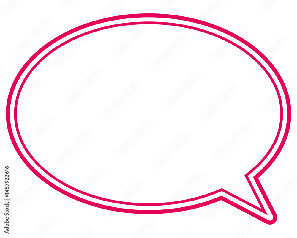 Fototapeta premium シンプルなカラー線の吹き出し 丸形