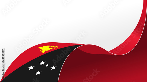 waving papua new guinea flag background with copy space for text. papua new guinea national day