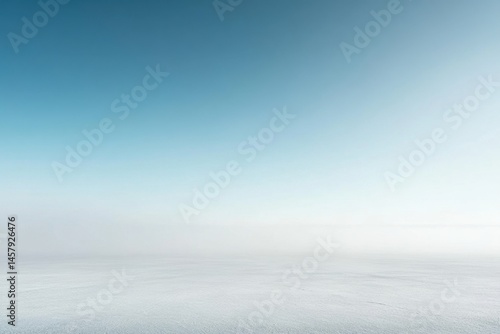 Minimalist Abstract Landscape Composition of Blue Sky and White Ground Plane Studio Shot