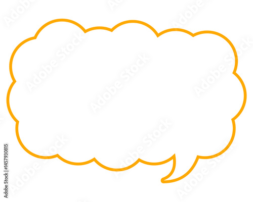 シンプルなカラー線の吹き出し　細長い雲形