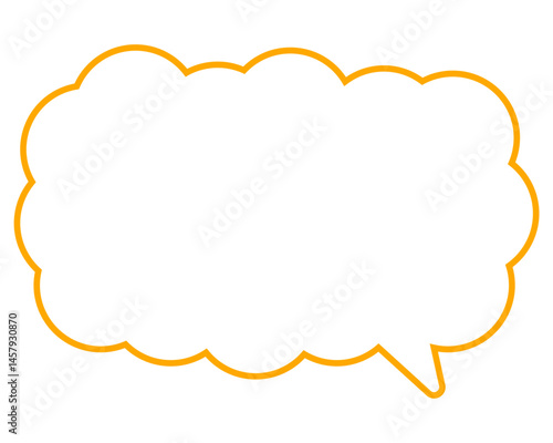 シンプルなカラー線の吹き出し　細長い雲形