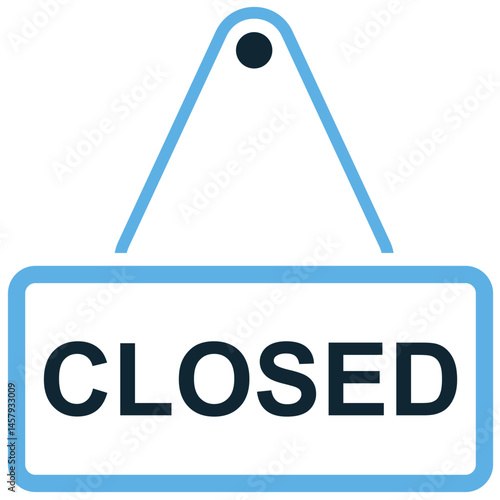 Store closed sign icon vector for business hours and temporary shutdown. Ideal for offline notice, maintenance period, and holiday closure illustration.