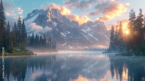 Soft mist and sunlight in mountains 4k resolution background image